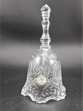 Crystal Clear 24% Lead Crystal Decorative Bell with Clapper 7.25in Tall